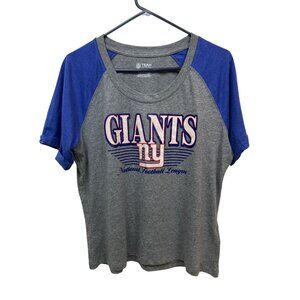NFL Team Apparel New York Giants NY T Shirt Women's L Gray Tee Short Sleeve